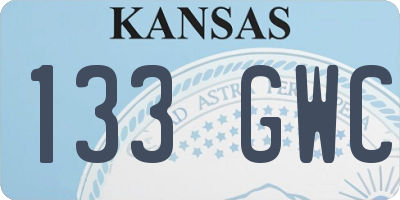 KS license plate 133GWC