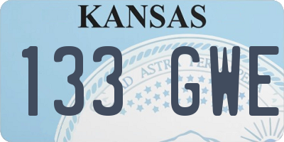 KS license plate 133GWE