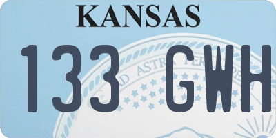 KS license plate 133GWH