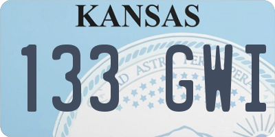 KS license plate 133GWI
