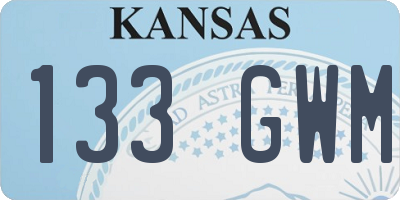 KS license plate 133GWM