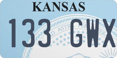 KS license plate 133GWX