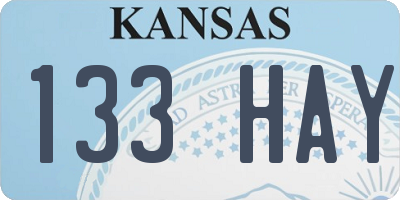 KS license plate 133HAY