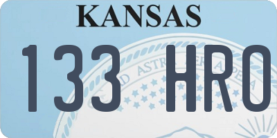 KS license plate 133HRO
