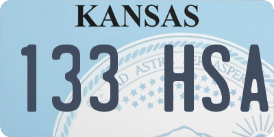 KS license plate 133HSA