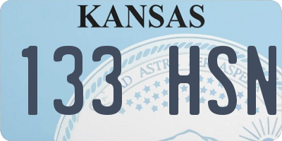 KS license plate 133HSN