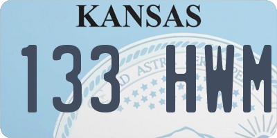 KS license plate 133HWM