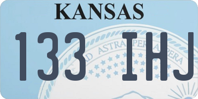 KS license plate 133IHJ