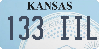 KS license plate 133IIL