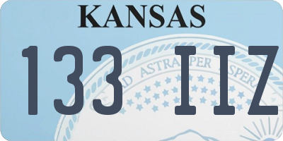 KS license plate 133IIZ