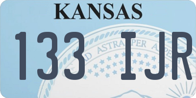 KS license plate 133IJR