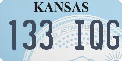 KS license plate 133IQG