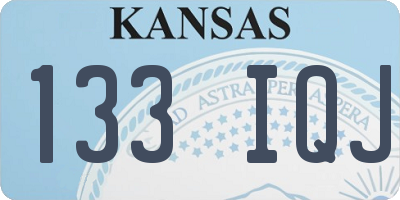 KS license plate 133IQJ