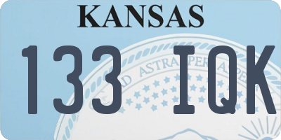 KS license plate 133IQK