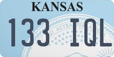 KS license plate 133IQL