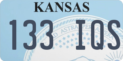 KS license plate 133IQS