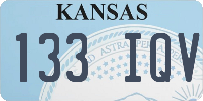 KS license plate 133IQV
