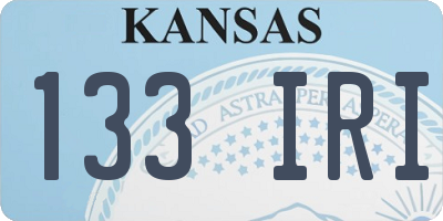 KS license plate 133IRI