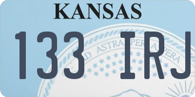 KS license plate 133IRJ
