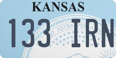 KS license plate 133IRN