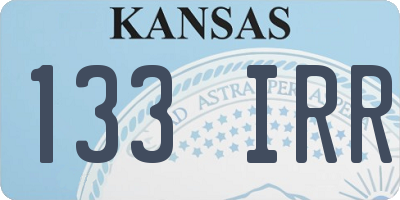 KS license plate 133IRR