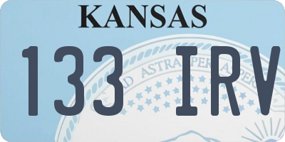 KS license plate 133IRV