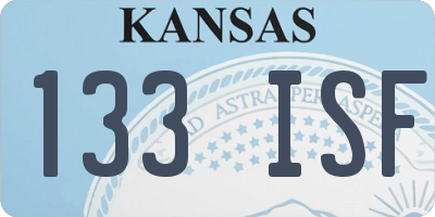 KS license plate 133ISF