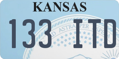 KS license plate 133ITD