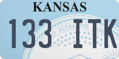KS license plate 133ITK