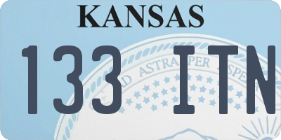 KS license plate 133ITN