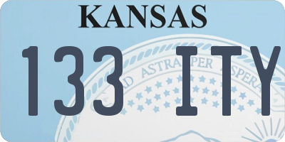 KS license plate 133ITY