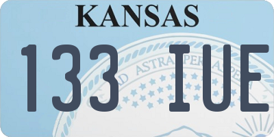 KS license plate 133IUE