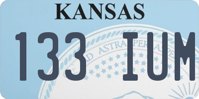 KS license plate 133IUM