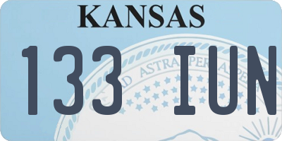 KS license plate 133IUN