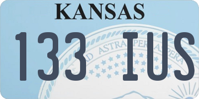 KS license plate 133IUS