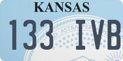 KS license plate 133IVB