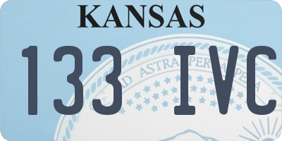 KS license plate 133IVC