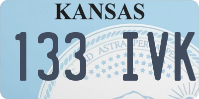 KS license plate 133IVK