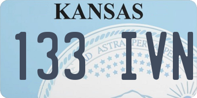 KS license plate 133IVN