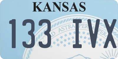 KS license plate 133IVX