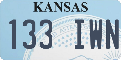 KS license plate 133IWN