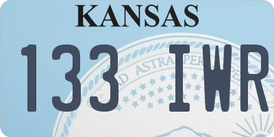 KS license plate 133IWR