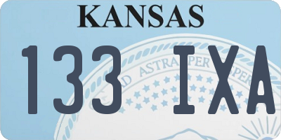 KS license plate 133IXA