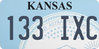 KS license plate 133IXC