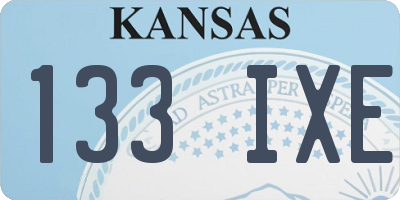 KS license plate 133IXE