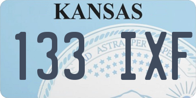 KS license plate 133IXF