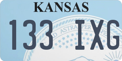 KS license plate 133IXG