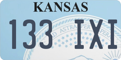 KS license plate 133IXI