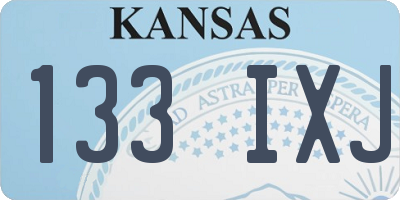 KS license plate 133IXJ