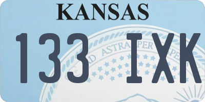 KS license plate 133IXK